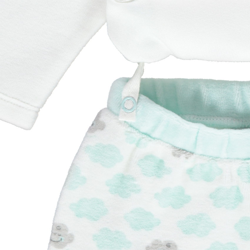 Pyjama en velours print Smiley Baby 