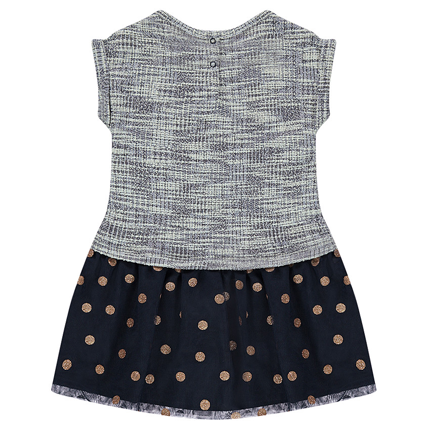 Robe manches courtes bi-matière 