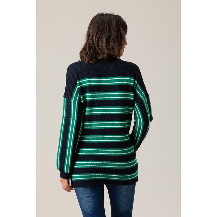 Pull de grossesse à rayures 