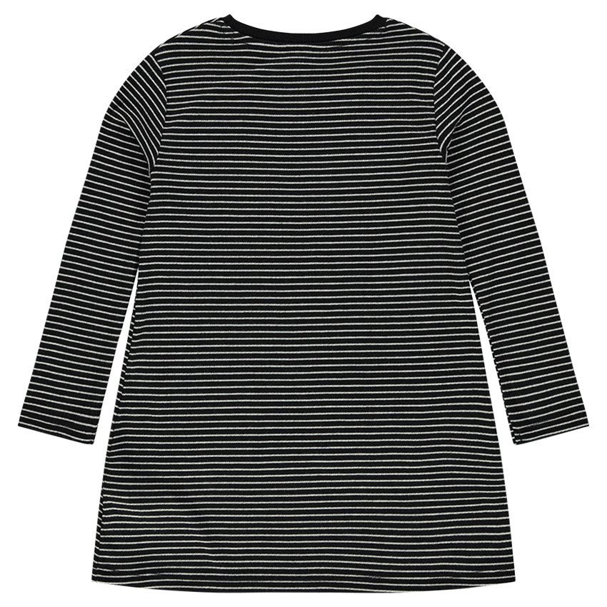 Robe manches longues rayée all-over à poches 