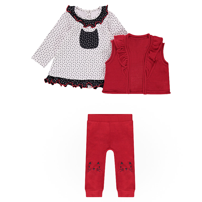 Ensemble avec tunique imprimée, gilet sans manches et legging printé 