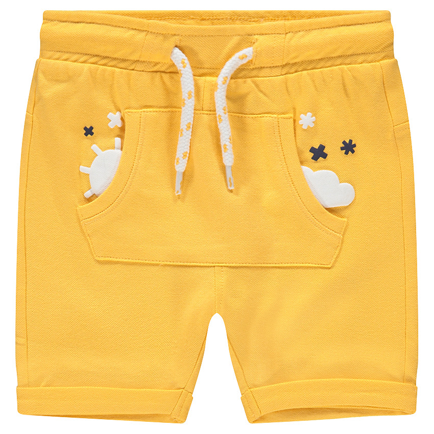 Bermuda en coton piqué avec poche kangourou et prints 