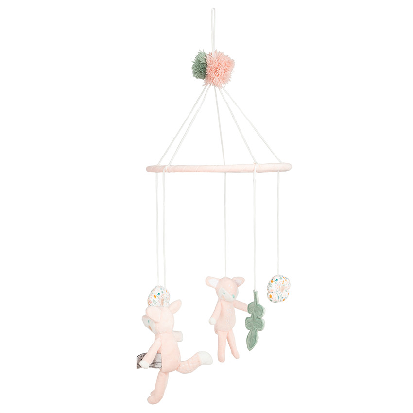 Mobile à pompons avec suspensions peluches 