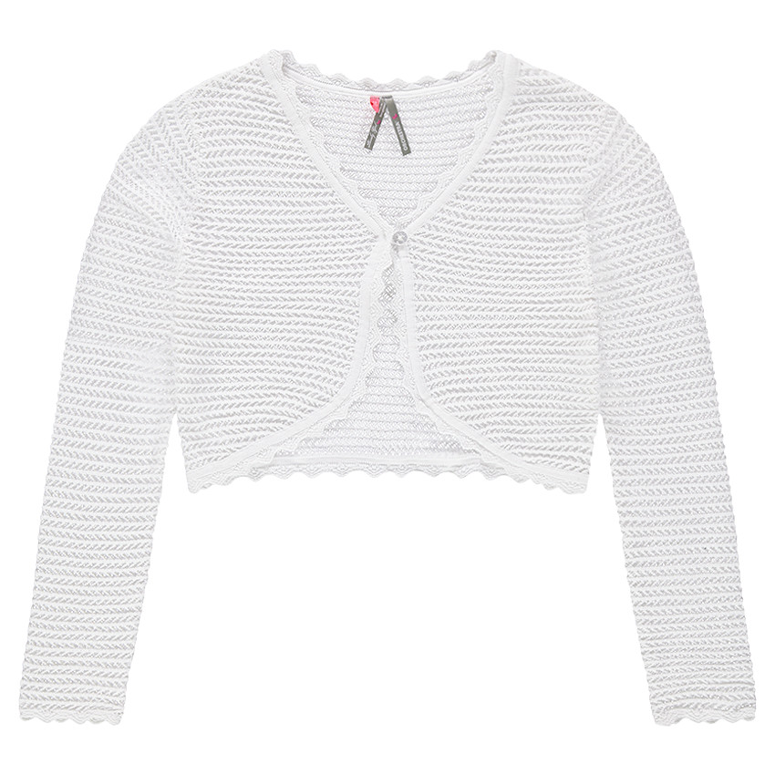 Junior - Gilet court en tricot ajouré 