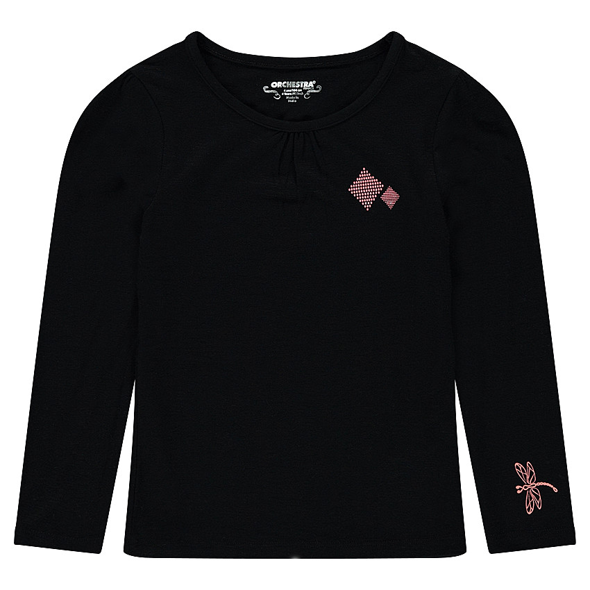 Tee-shirt manches longues en coton avec prints fantaisie 