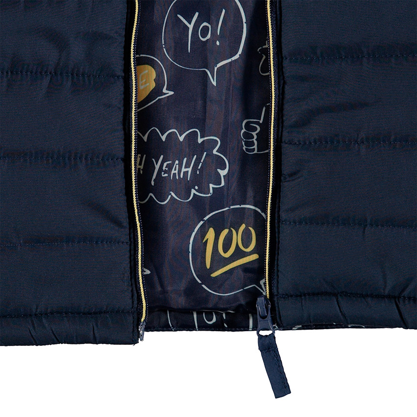 Doudoune sans manches avec badge patché et capuche amovible 