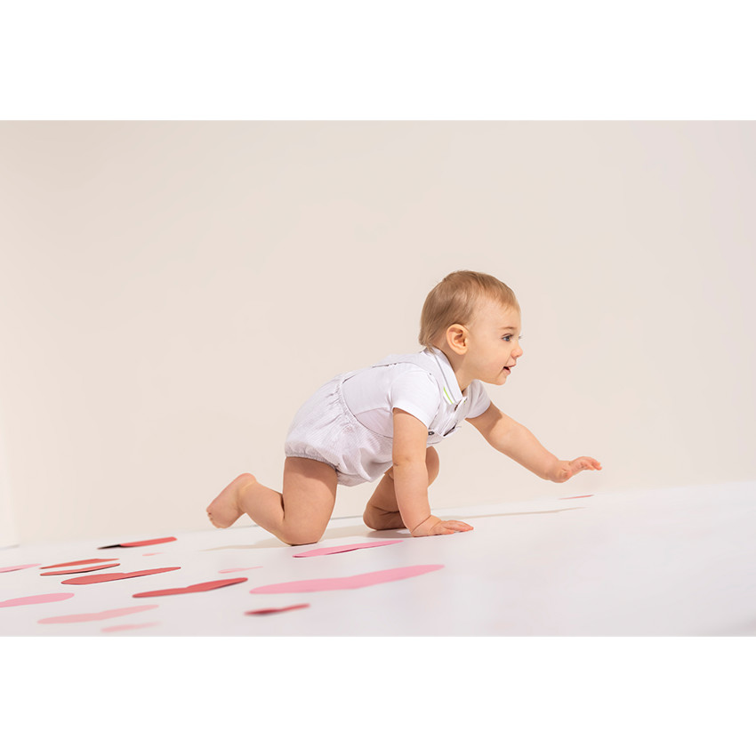 Combinaison courte rayé style rétro 