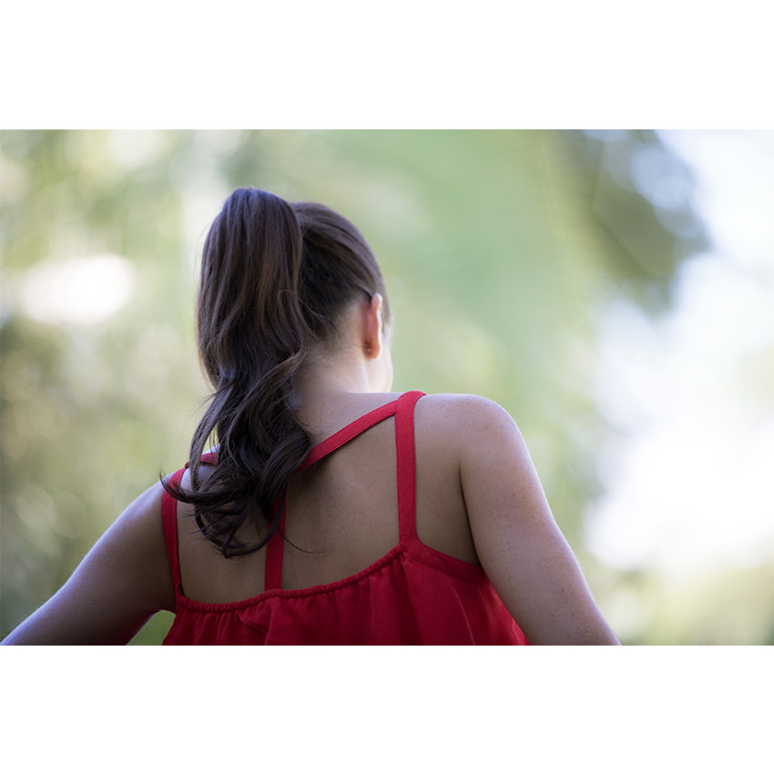 Robe de grossesse volantée avec bretelles fantaisie 