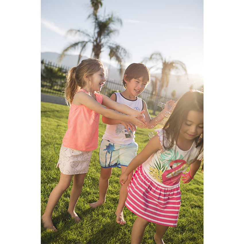 Ensemble débardeur en jersey et jupe print flamants roses 