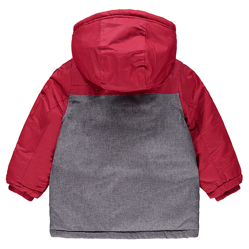 Parka bicolore à capuche doublée sherpa 