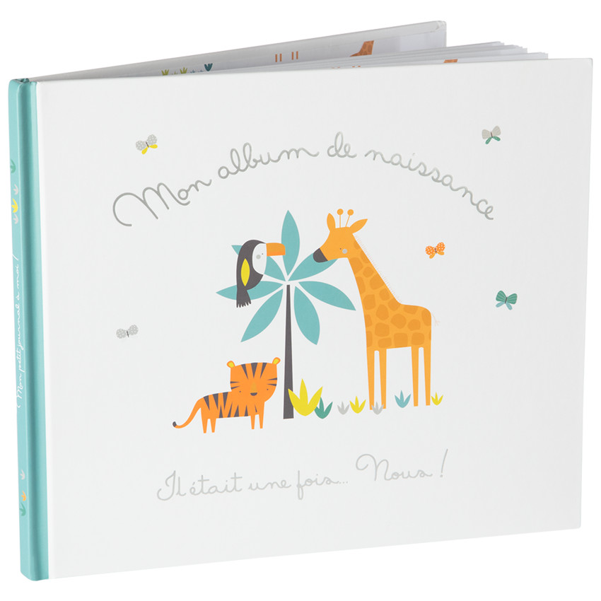 Album de naissance motif animaux de la jungle 