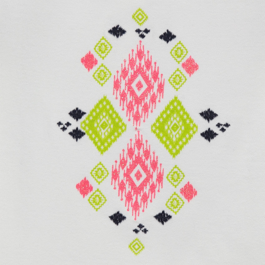 Tee-shirt manches ballon avec motif coloré printé 