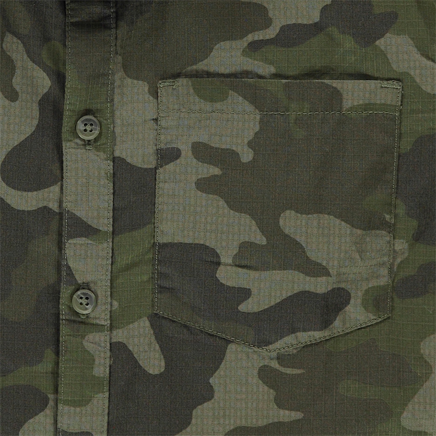 Junior - Chemise manches courtes en coton fantaisie army 