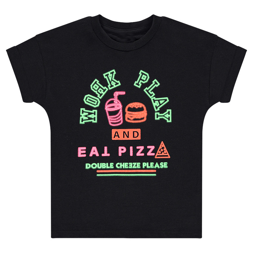 Tee-shirt manches courtes avec print néon fluo 