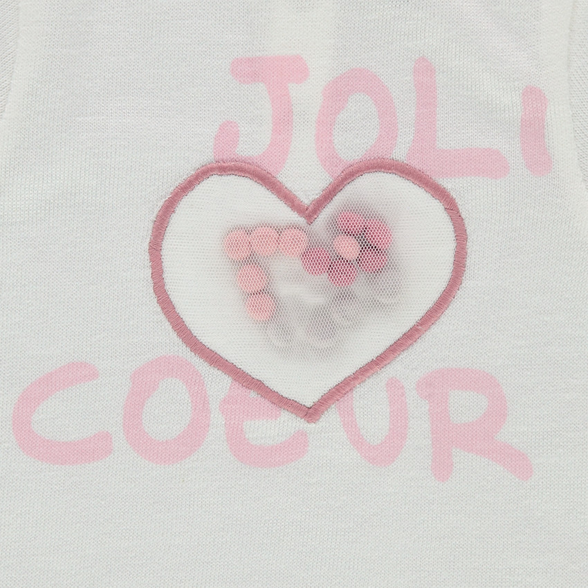 Tee-shirt manches longues en tricot fin slub avec motif fantaisie 