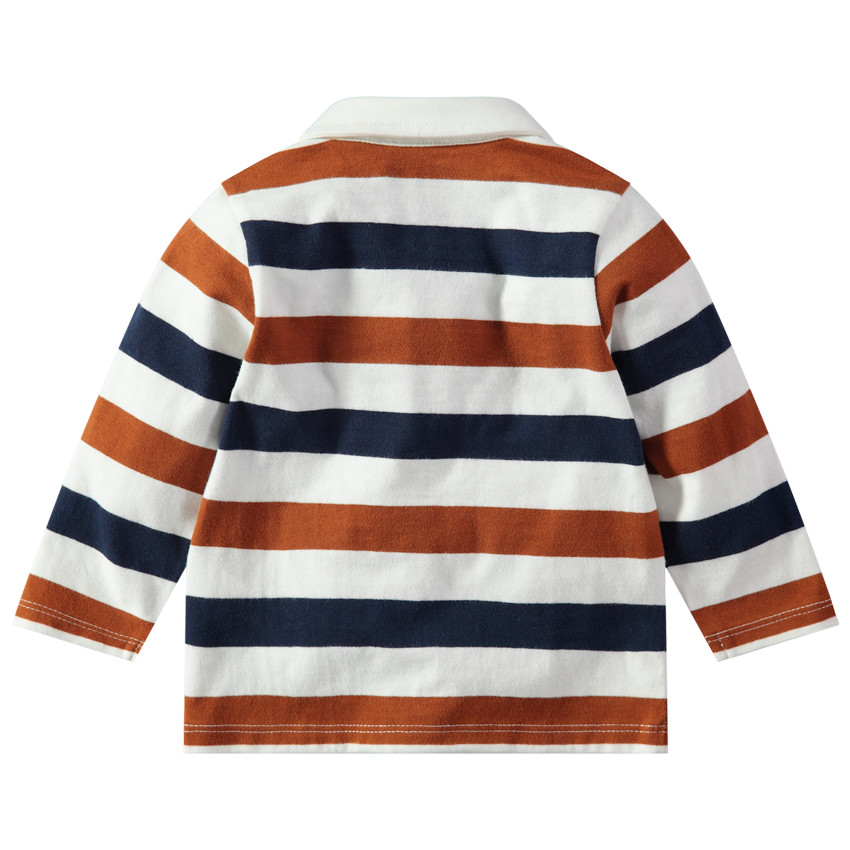 Polo manches longues avec poche print lapin et ouverture boutonnée 