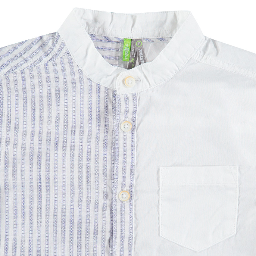 Chemise manches courtes avec rayures placées 