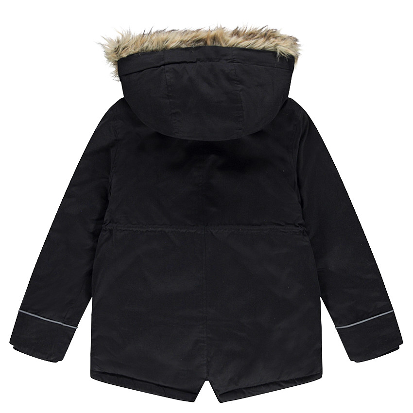 Junior - Parka en twill doublée sherpa avec fausse fourrure amovible 