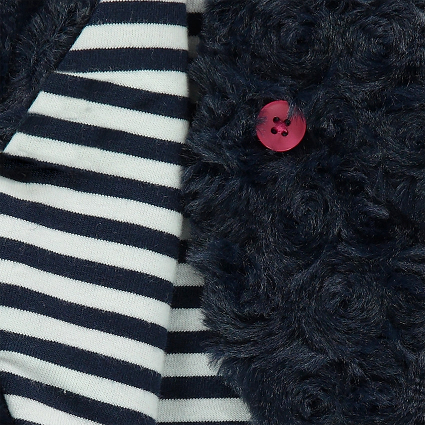 Gilet en sherpa avec doublure rayée en jersey 