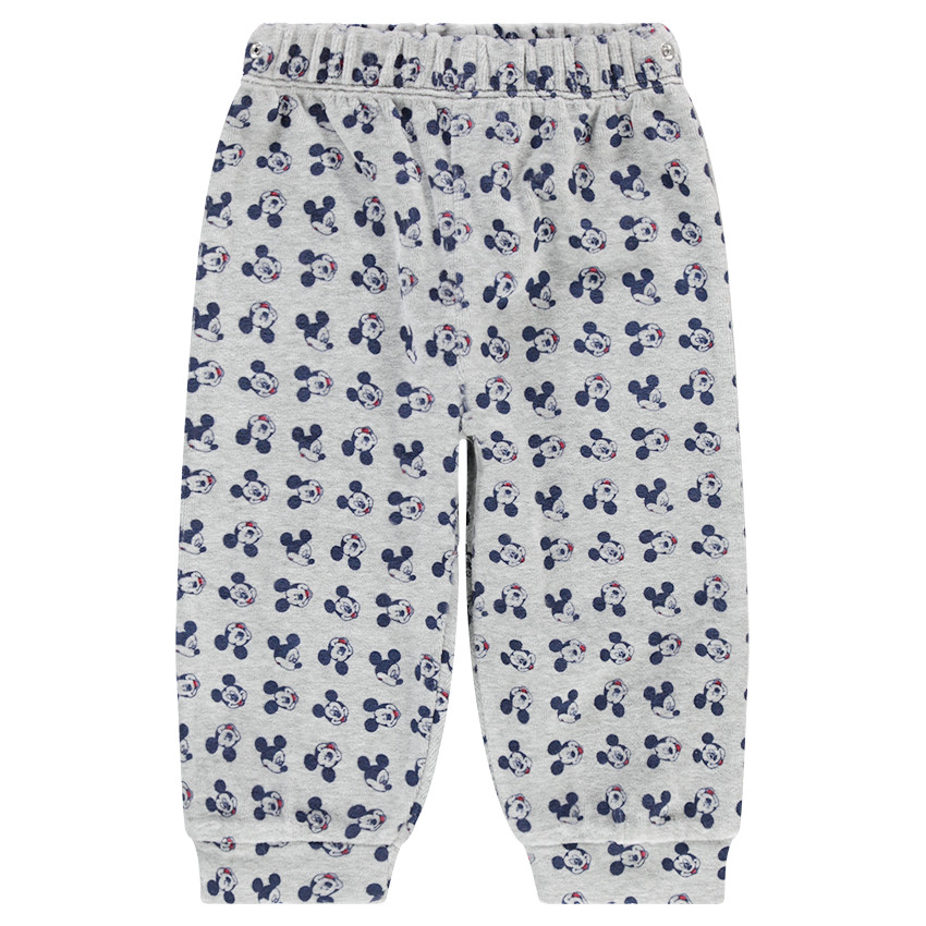 Pyjama en velours avec print Mickey Disney et bas all-over 