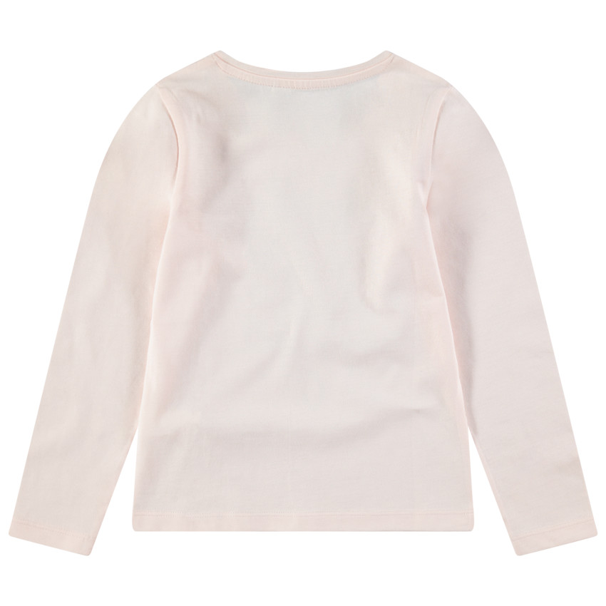 T-shirt manches longues rose pâle avec message printé 