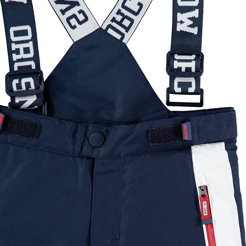 Pantalon de ski imperméable avec bretelles amovibles et poches zippées 