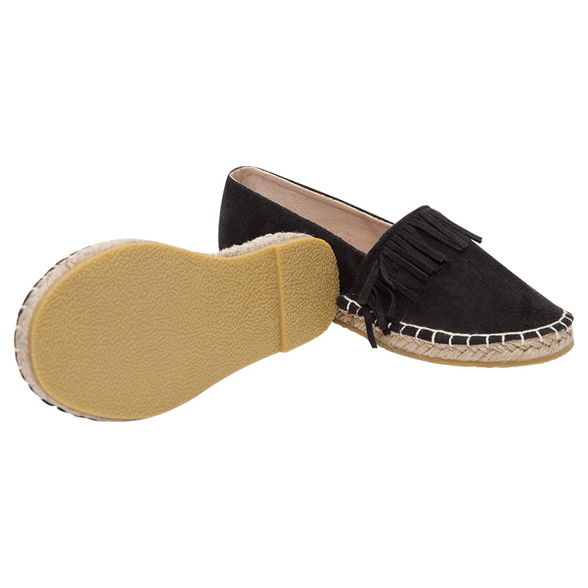 Espadrilles effet daim avec franges 