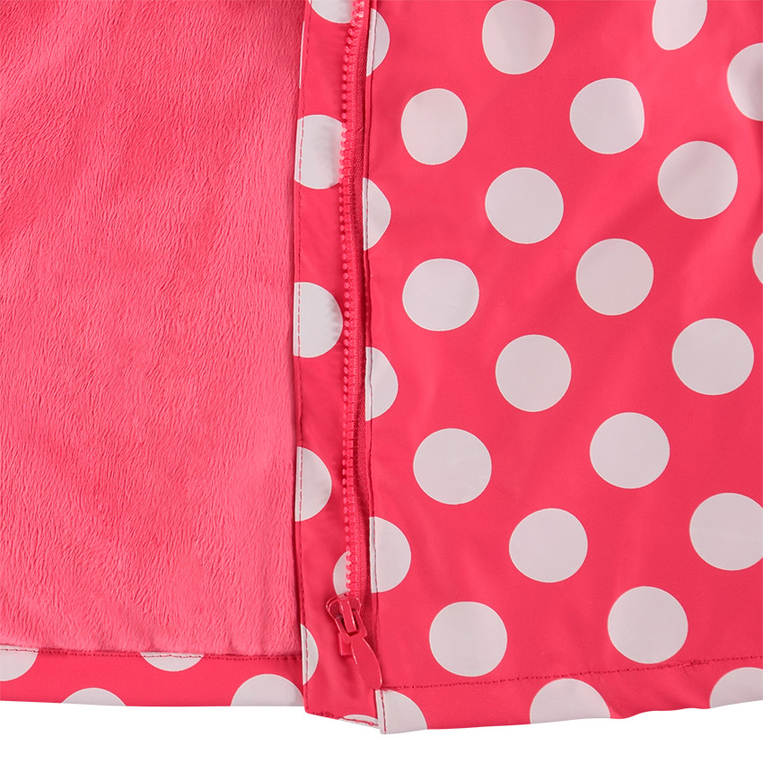 Coupe-vent en gomme à pois all-over doublé sherpa 