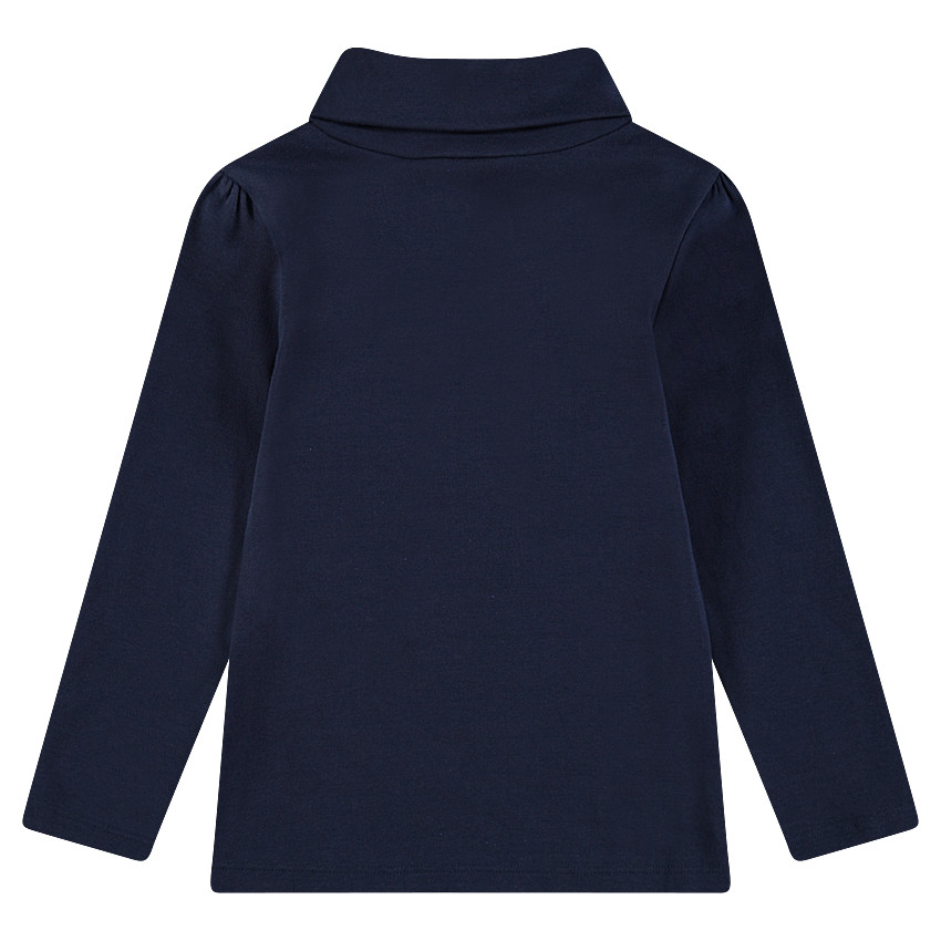 Sous-pull uni à col roulé avec logo printé 