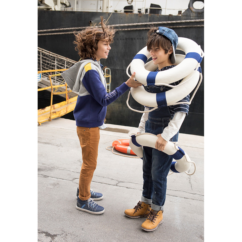 Junior - Gilet à capuche en molleton avec prints et poche kangourou 