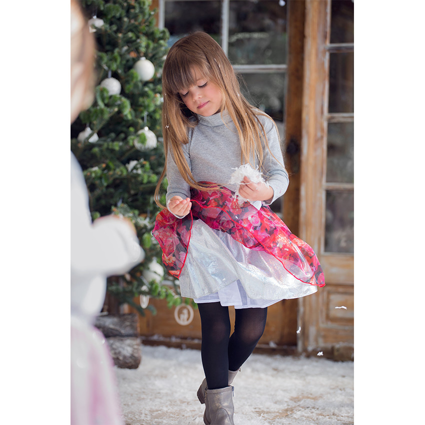 Sous-pull en jersey et lurex avec coeurs printés 