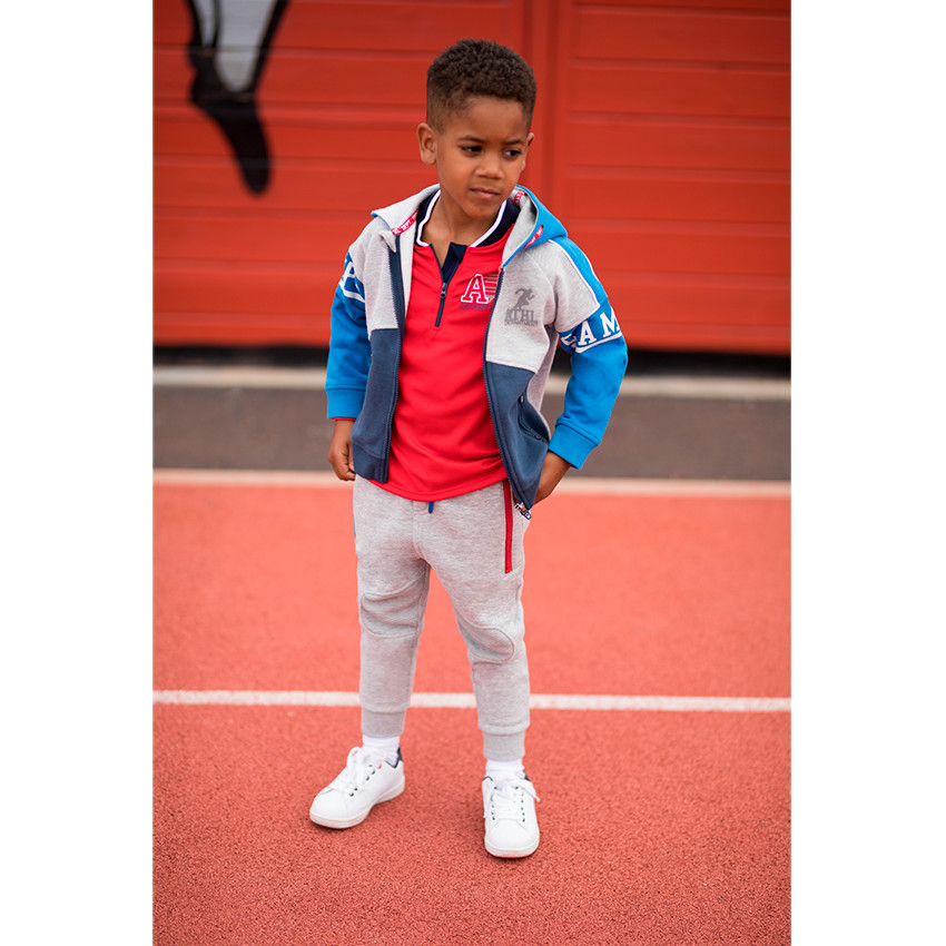 Gilet en molleton à capuche avec prints et poches zippées 