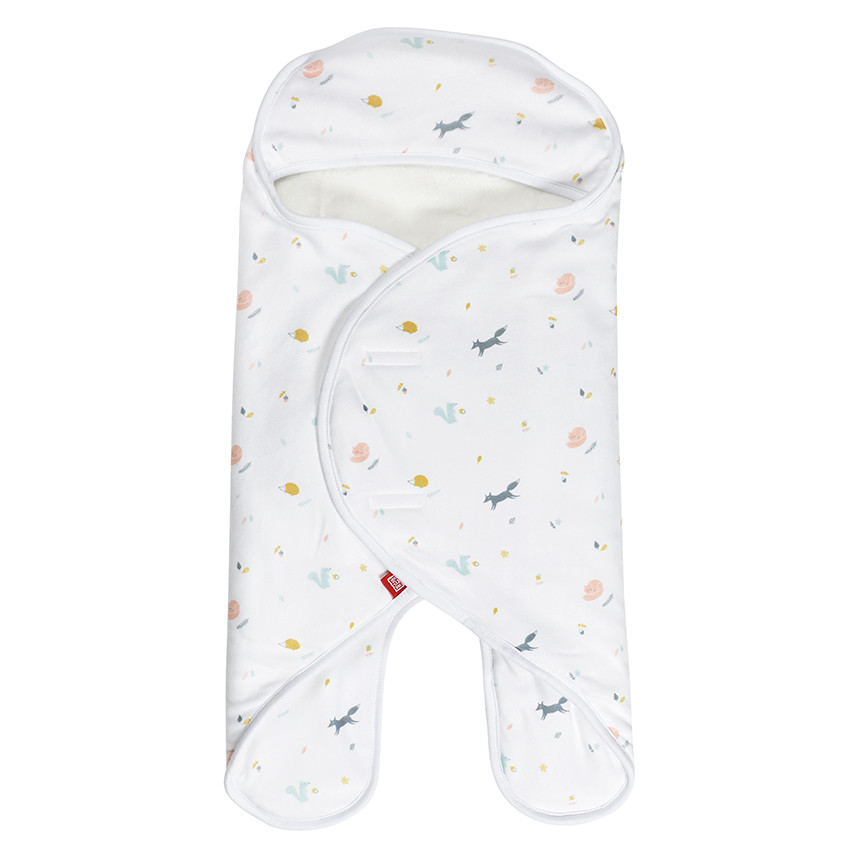 Babynomade double polaire 0/6m - Happy fox/Blanc 