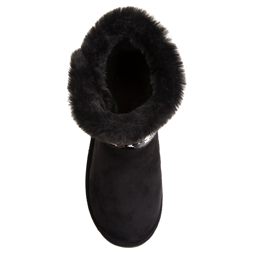 1/2 Bottes effet suédine avec messages en sequins magiques du 28 au 35 