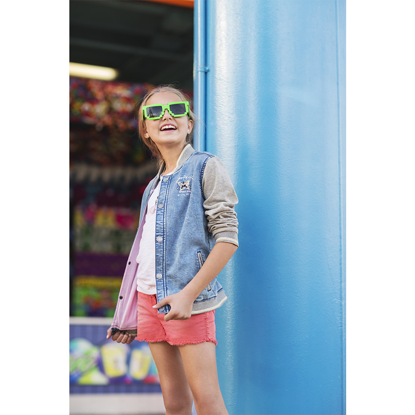 Junior - Teddy en molleton effet jeans blanchi 