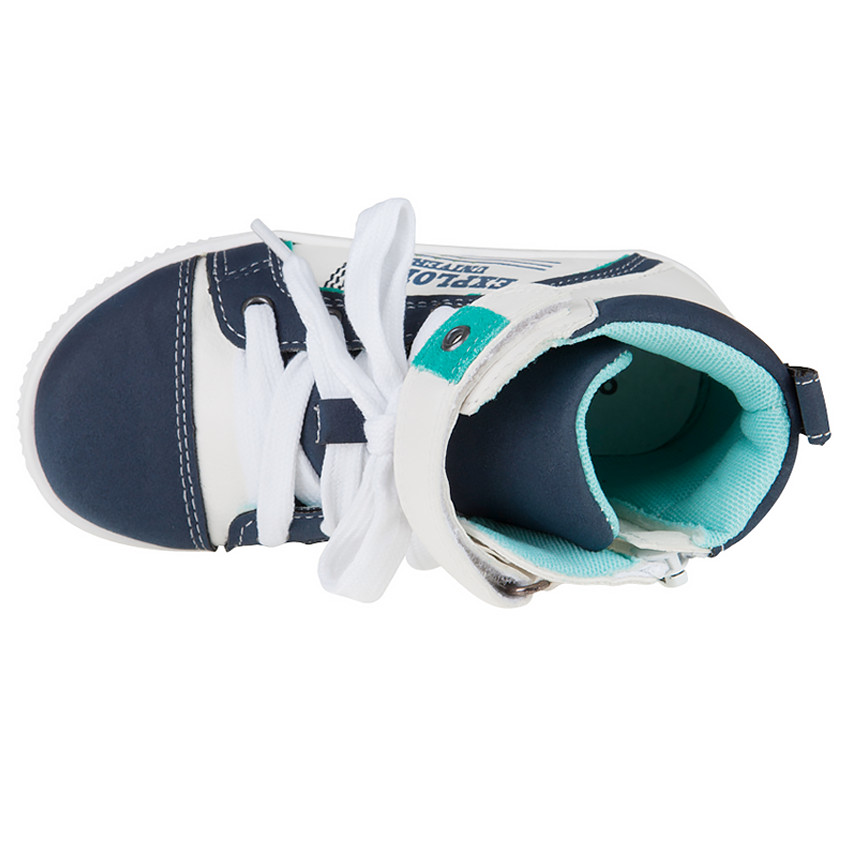 Baskets montantes à lacets et scratch  