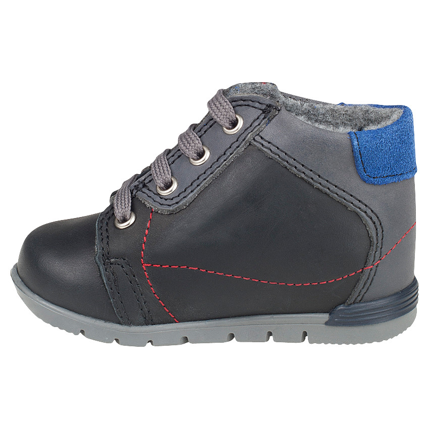 Bottillons à lacets en cuir avec empiècements contrastés 