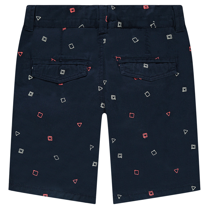 Bermuda en twill avec imprimé graphique brodé all-over 