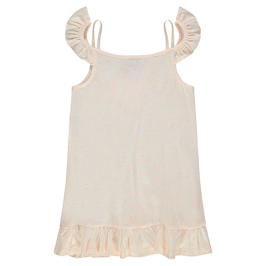 Tunique en maille effet neps avec coeur sherpa et épaules ajourées 