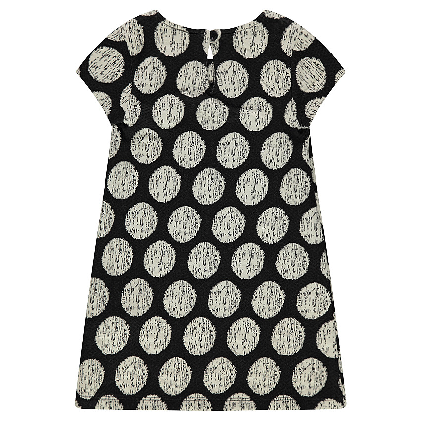 Robe manches courtes à pois en jacquard all-over 