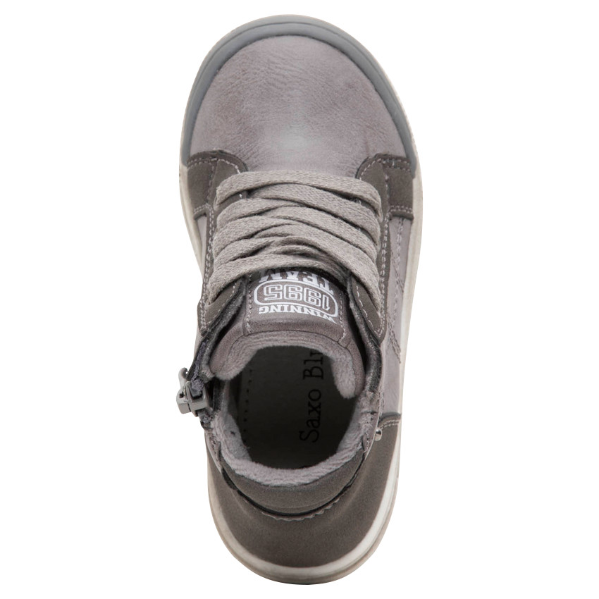 Bottillons garçon effet cuir à lacets et zip côté 