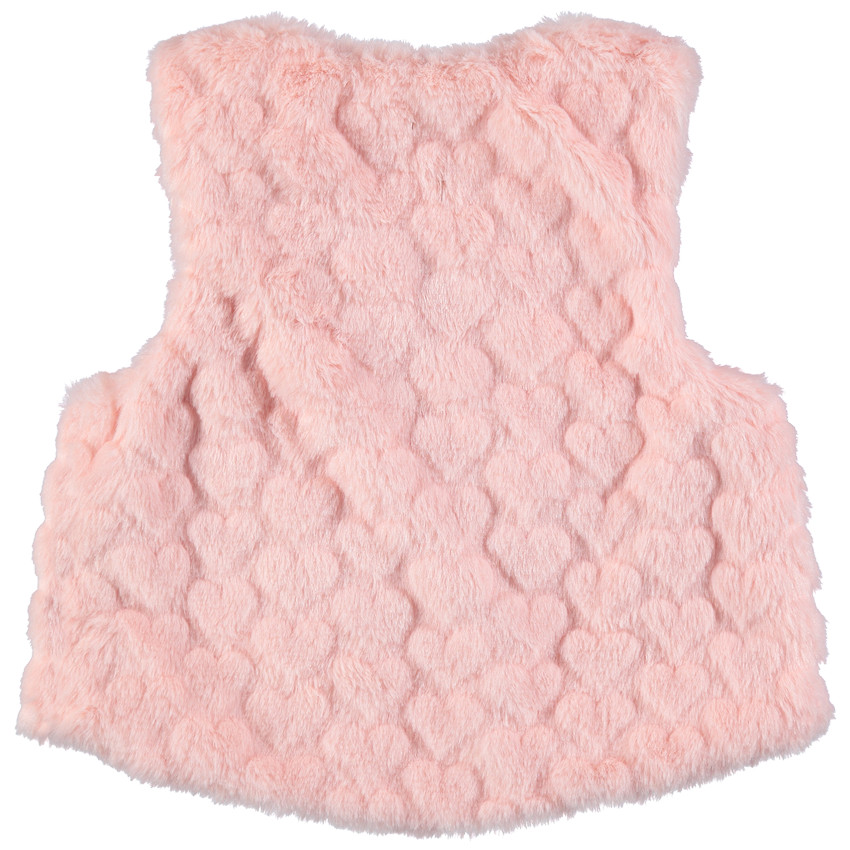 Gilet sans manches en sherpa à coeurs all-over 
