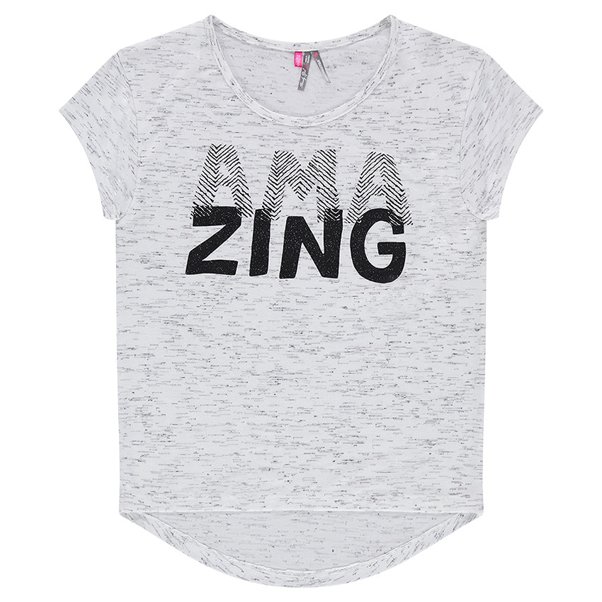 Junior - Tee-shirt en jersey effet slub avec message printé 