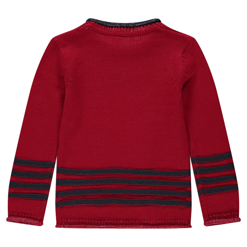 Pull manches longues en tricot à rayures et sequins 