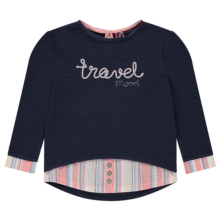 Sweat en molleton fantaisie effet 2 en 1 