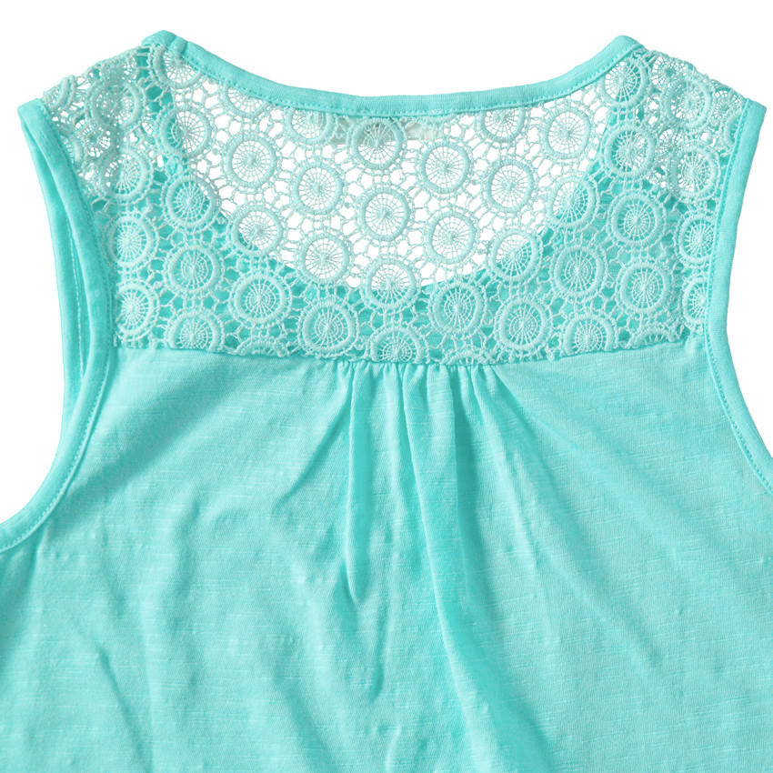 Junior - Débardeur en maille slub avec dentelle au dos 