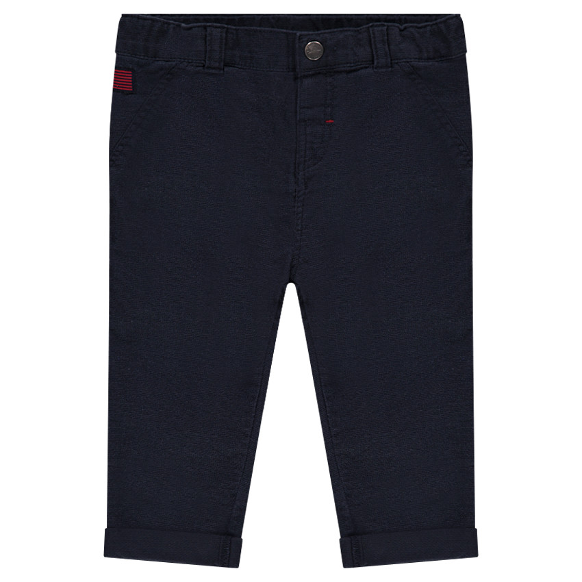 Pantalon en coton uni avec poches 