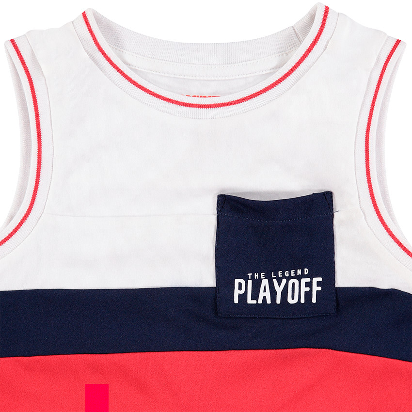 Débardeur en jersey avec bandes contrastées et poche 