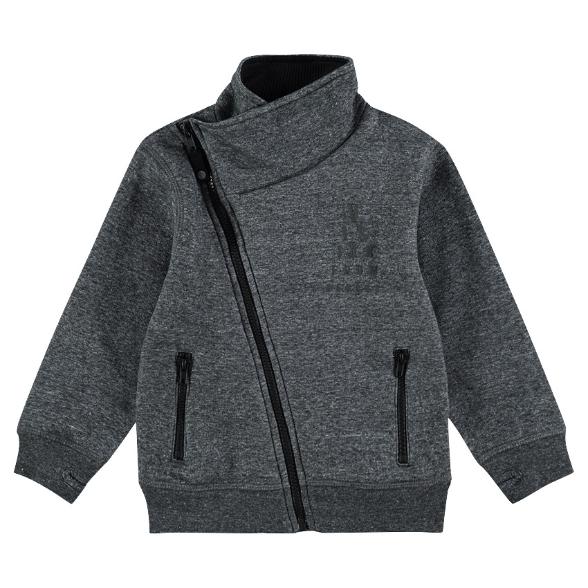 Gilet en molleton avec ouverture en biais et poches zippées 