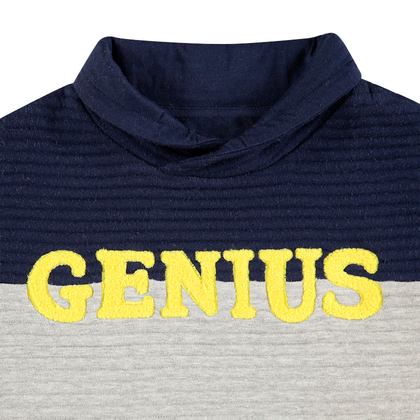 Sweat en molleton ottoman avec mot printé et zips en biais 